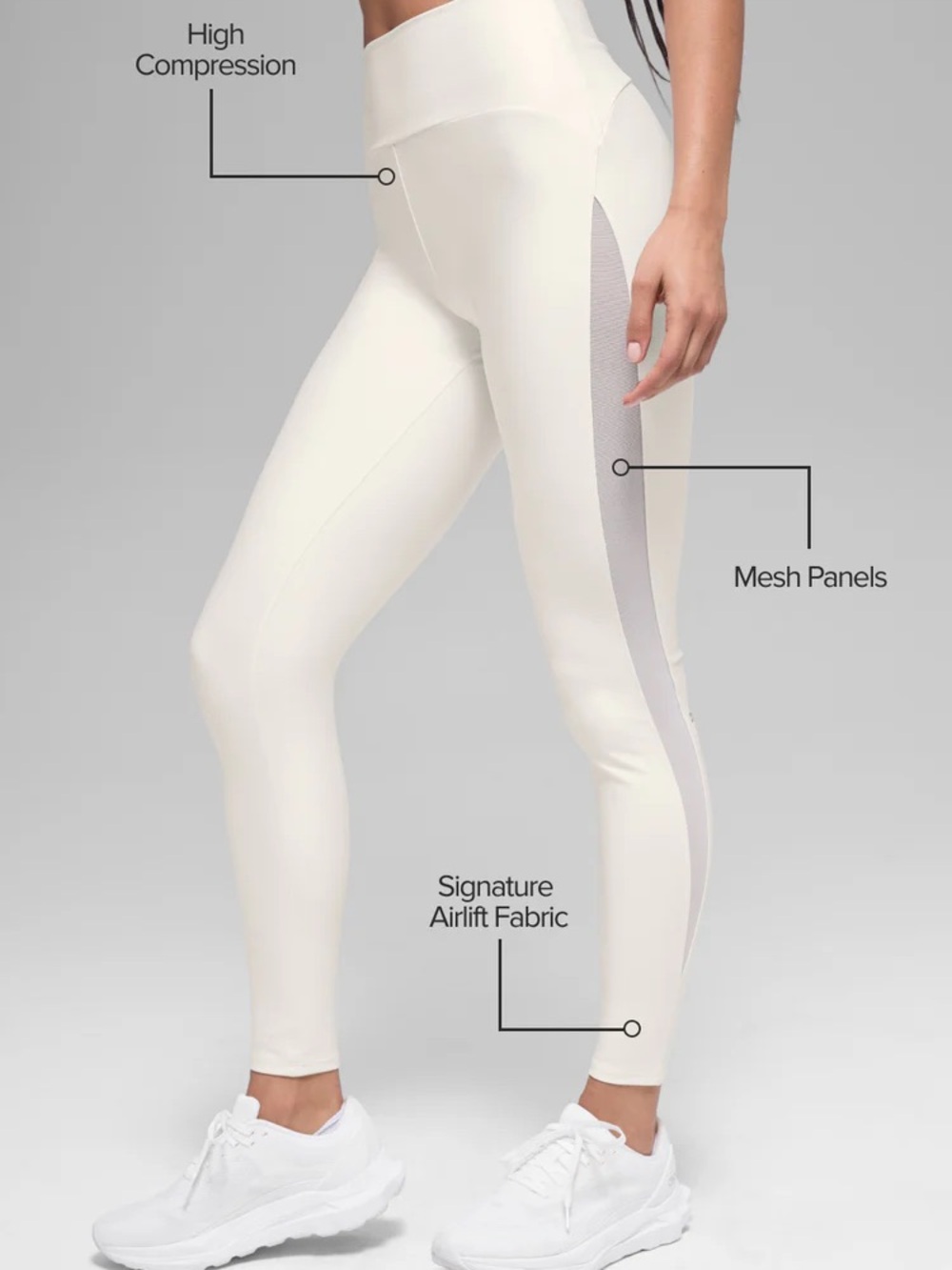 ALO Yoga Airlift High-Waist Mesh Infatuation Legging Ivory M New